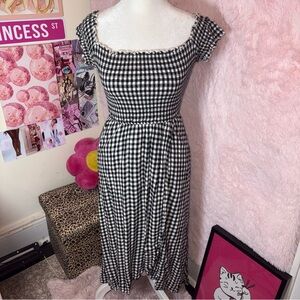 Hollister Gingham Black and White Dress